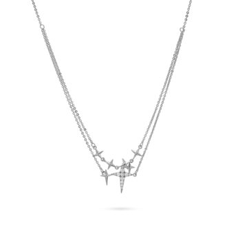 שרשרת כפולה כוכב ציפוי רודיום