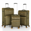 סט מזוודות Travel Club דגם DIS2525 בצבע ירוק זית – שלושה גדלים עם 8 גלגלי ספינר 360° והרחבה 15% נפח