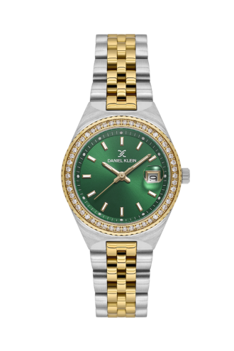 שעון נשים יוקרתי משובץ ירוק Daniel Klein LUXE