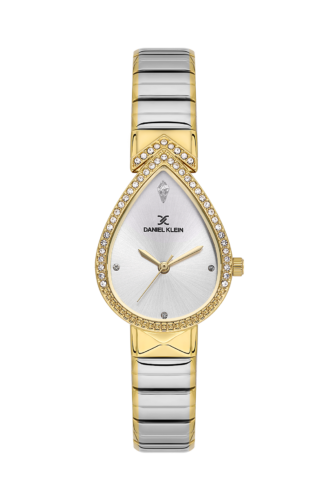 שעון נשים Daniel Klein Elegance דו גוון כסף וזהב בצורת טיפה