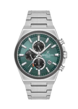 שעון גבר Daniel Klein Elite DK.1.14347-4 לוח ירוק מולטי פונקציה
