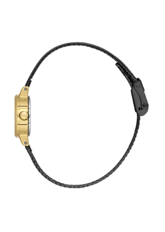 שעון נשים Daniel Klein Aura DK.1.14381-5 לוח שחור גימור זהב רצועת רשת שחורה