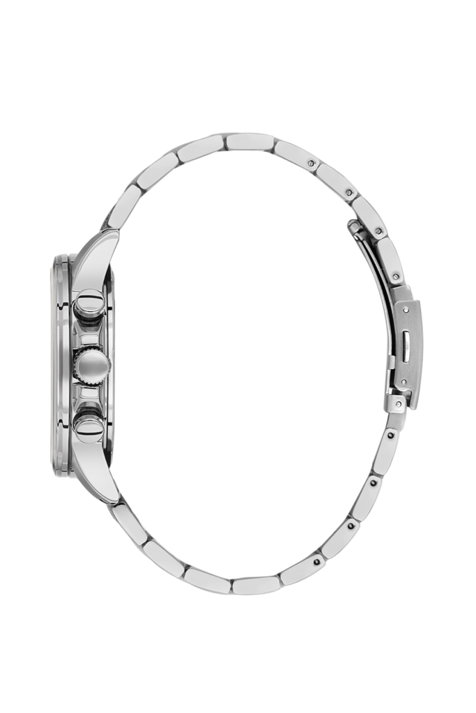 שעון גבר Daniel Klein Exclusive DK.6.14440-1 All Steel לוח כסוף נקי Dual Time מחוגים שחורים