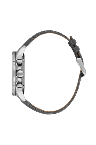 שעון גבר Daniel Klein Exclusive DK.6.14441-4 לוח אפור בזל כחול רצועת עור קרוקו אפורה Dual Time