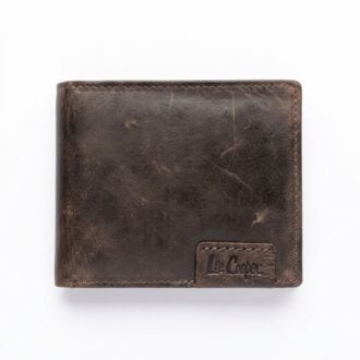 ארנק עור לגבר Lee Cooper חום כהה דגם LE105 עם תא מטבע