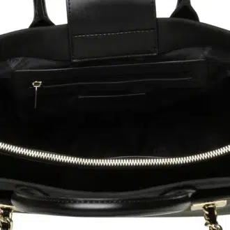 תיק יד לנשים Steve Madden Bbateau CRM שחור עם שרשרת זהב