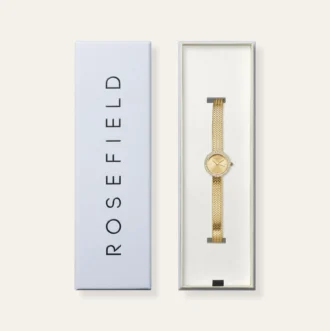 שעון נשים Rosefield זהב עם אבנים ולוח שמפניה דגם MCGMG-M03