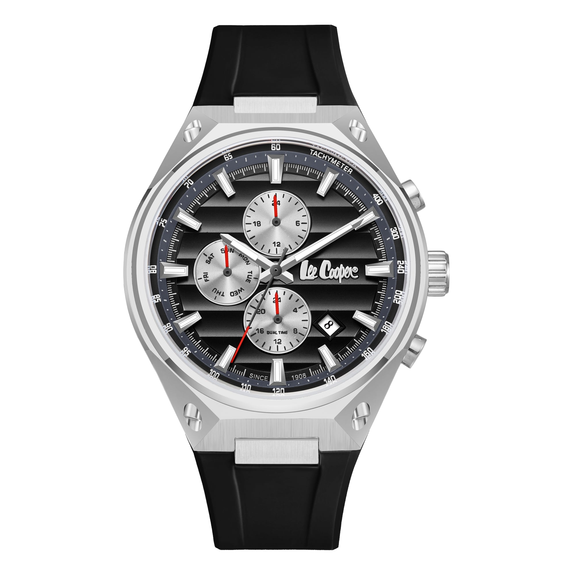 שעון גברים Lee Cooper LC08063.351 – כרונוגרף מולטי-פונקציה, רצועת עור שחורה,