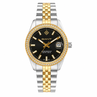 שעון נשים GANT G181106 Sussex Mini Bijou דו גוני כסף זהב לוח שחור