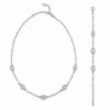 סט שרשרת וצמיד KOALA DESIGN SET1730 עם פנינים ואלמנטים אובליים בציפוי זהב או רודיום לבן