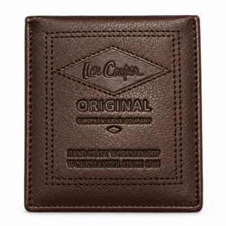ארנק לי קופר Lee Cooper DIW98644-263-00 עם לוגו וכיתוב מוטבעים ומסגרת תפרים כפולה בחזית