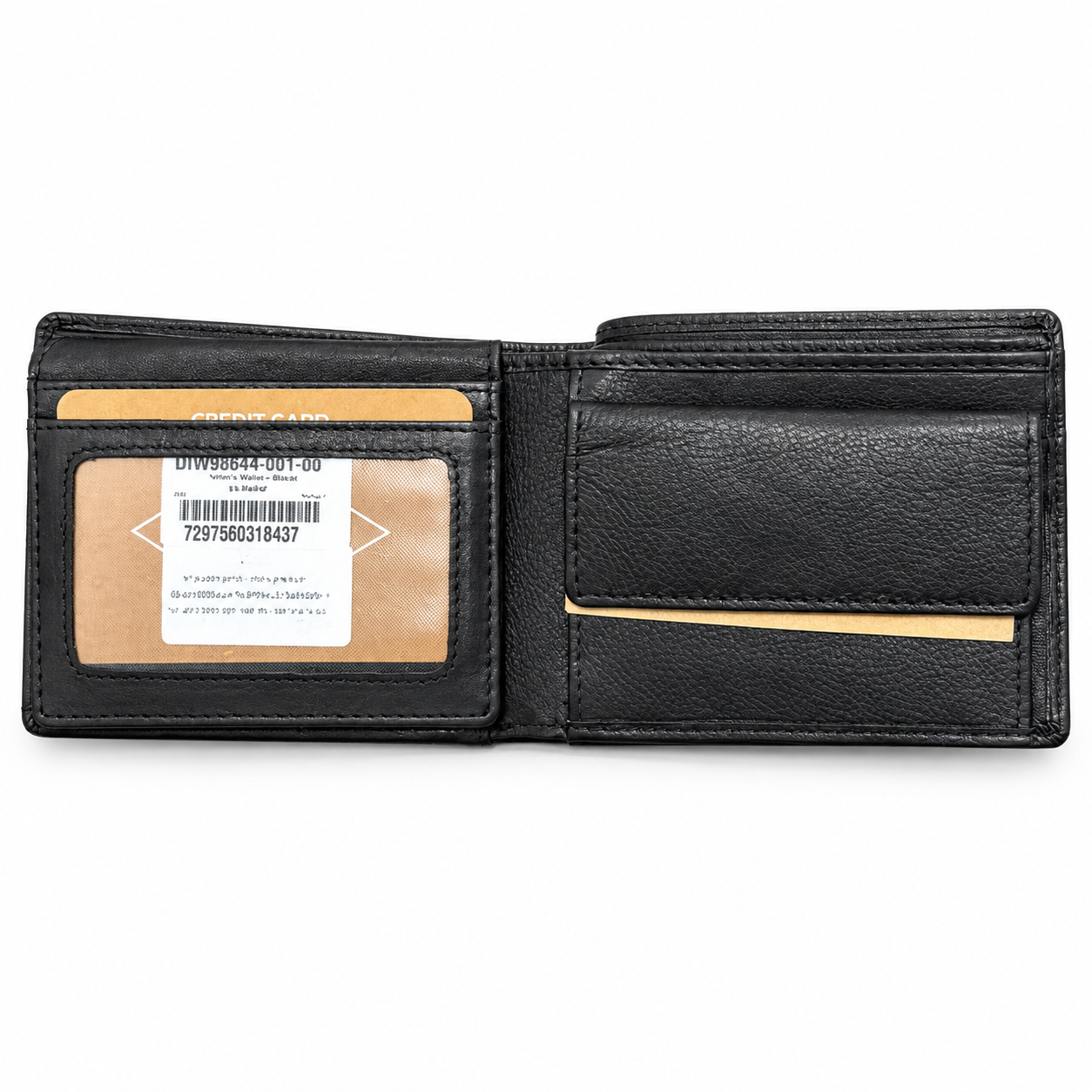 ארנק לי קופר Lee Cooper DIW98644-001-00 בצבע שחור עם לוגו וכיתוב מוטבעים ומסגרת תפרים כפולה בחזית