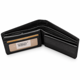 ארנק לי קופר Lee Cooper DIW98644-001-00 בצבע שחור עם לוגו וכיתוב מוטבעים ומסגרת תפרים כפולה בחזית